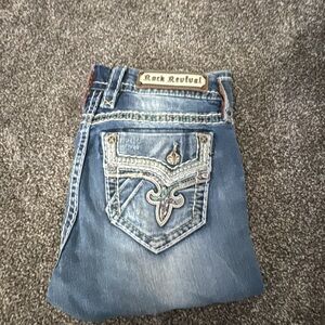 Rock Revival Light Blue Embroidered Pocket Jeans